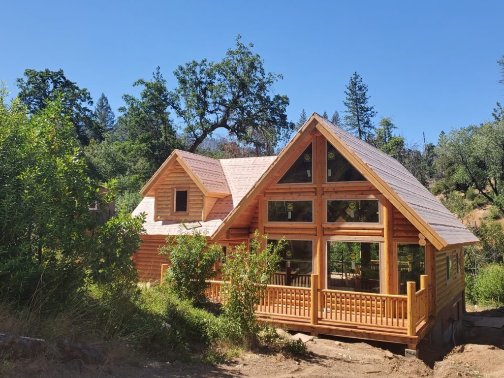 Structure shade log home