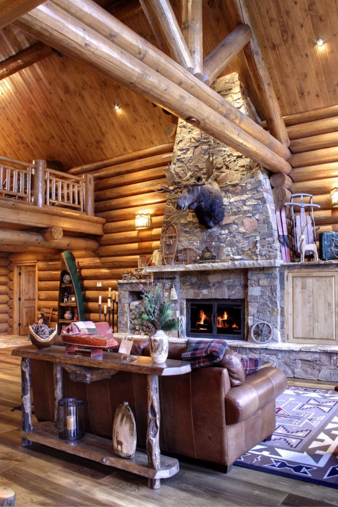 Living Room in a log home