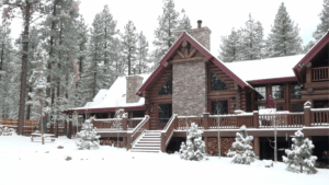 Luxury Log Home in Winter