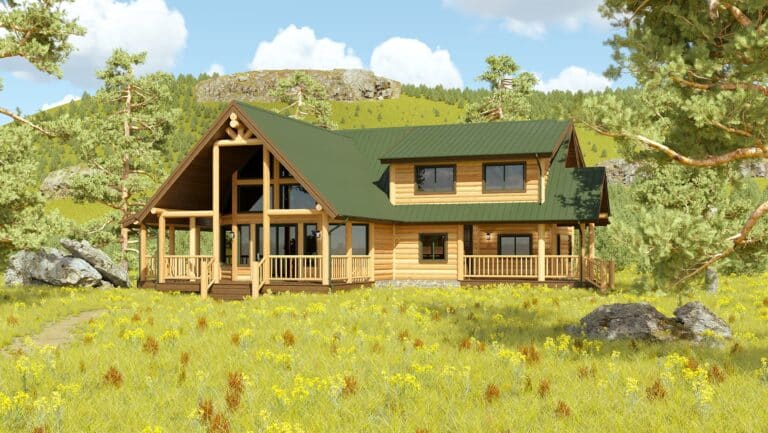 Log Cabin Home in forest