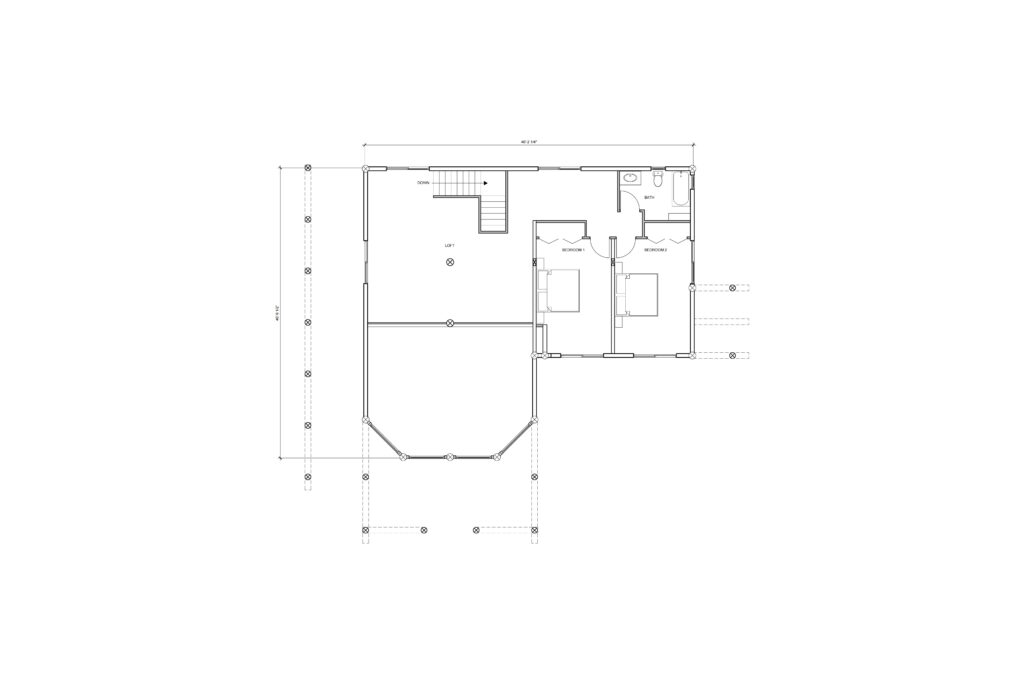 Log home floor plan blueprint