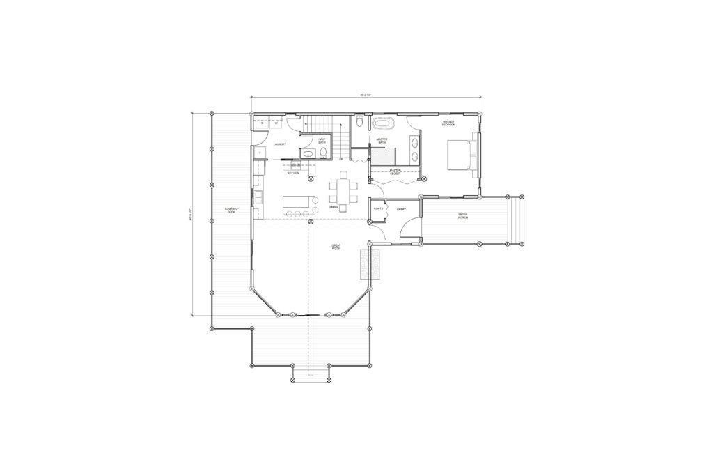 Log home floor plan blueprint