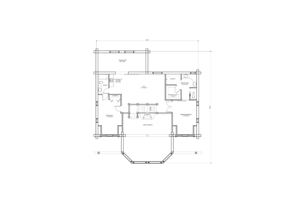 Log home floor plan blueprint