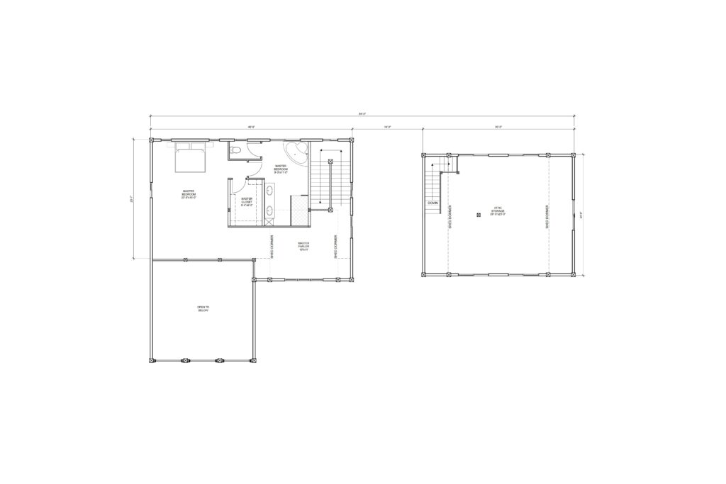 Log home design blueprint