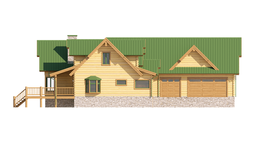 structure log floor plan with green roof