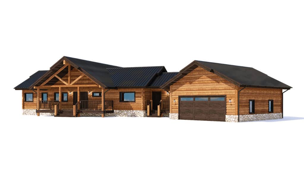 Log home floor plan design