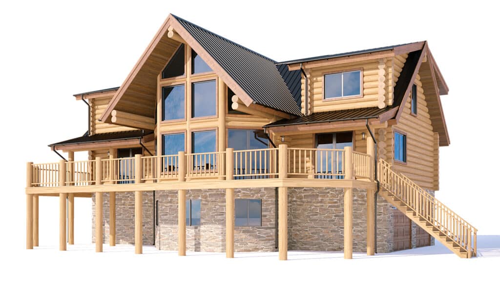 Log home design floorplan