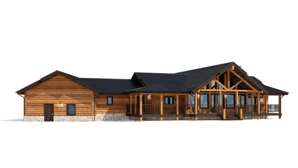 Log home floor plan design