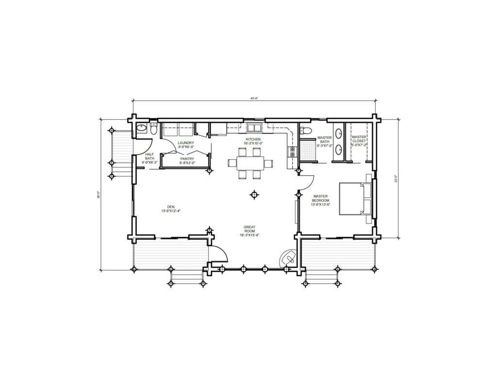 Modern Log Home floor plan