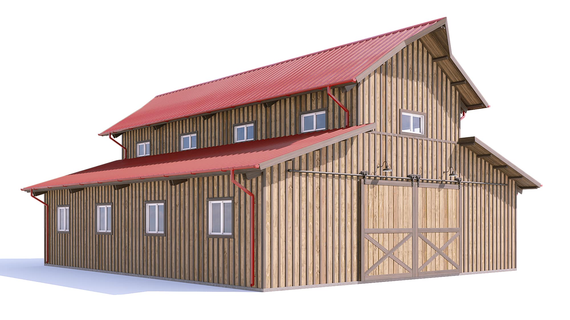 barn and Barndominiums design with red roof