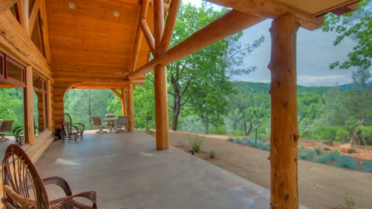 Log Home Lifestyle covered porch