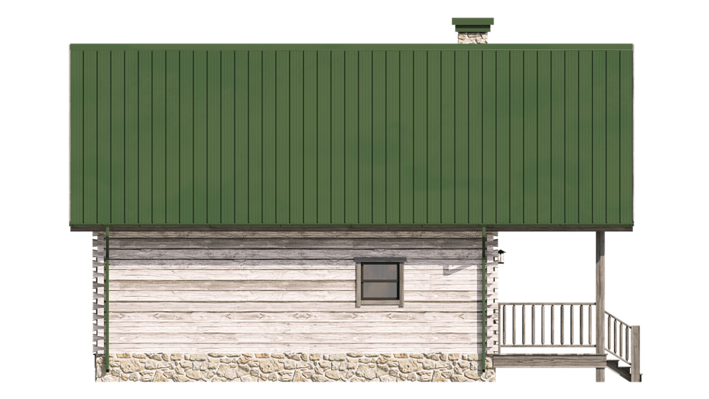 Barndomonium floor plan featuring green roof and log home