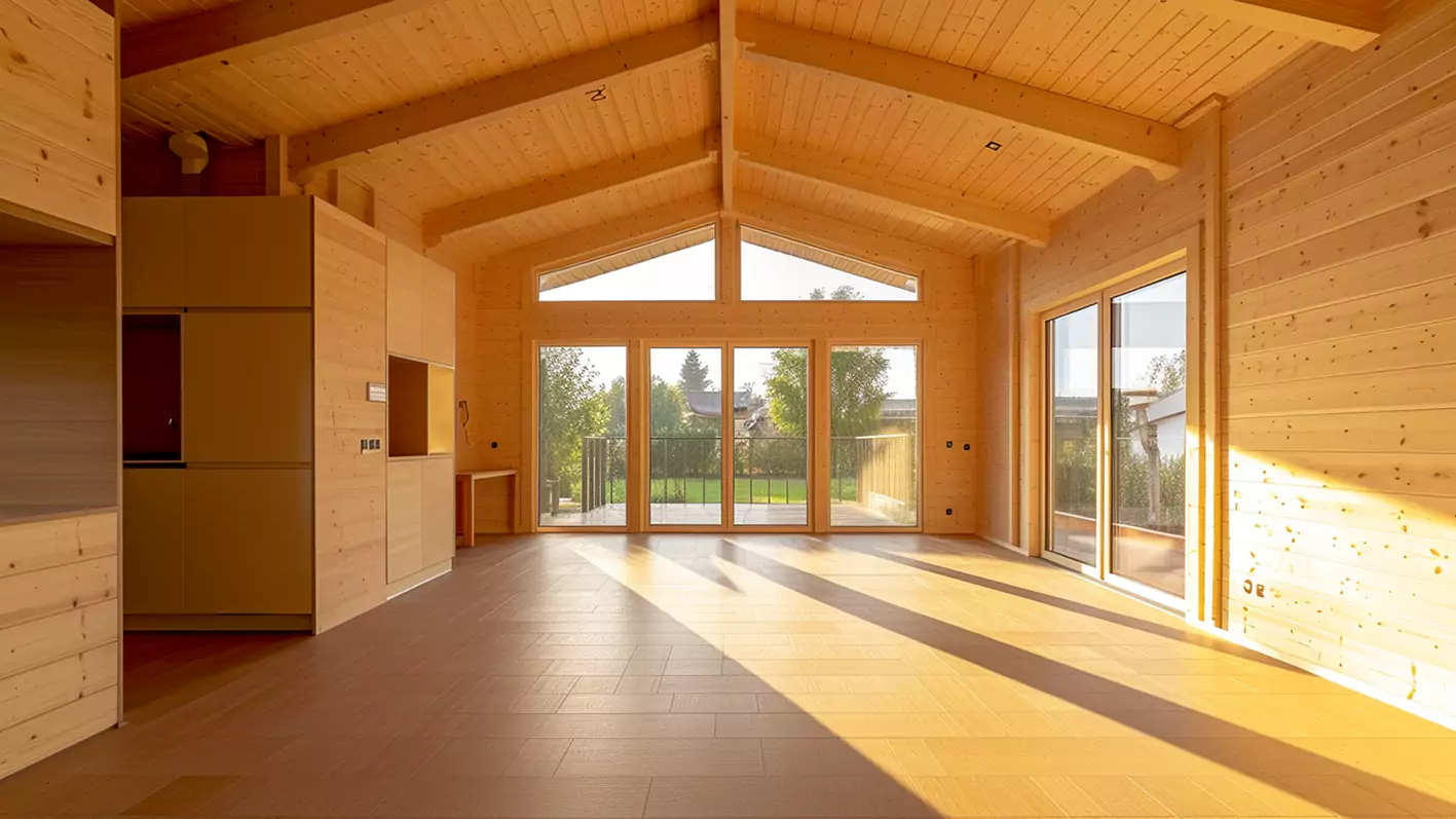 modern timber frame home