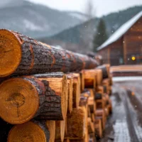 Pine logs for cabin