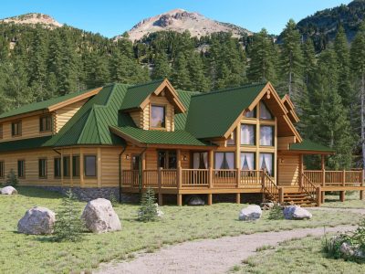 Luxurious log home in hills