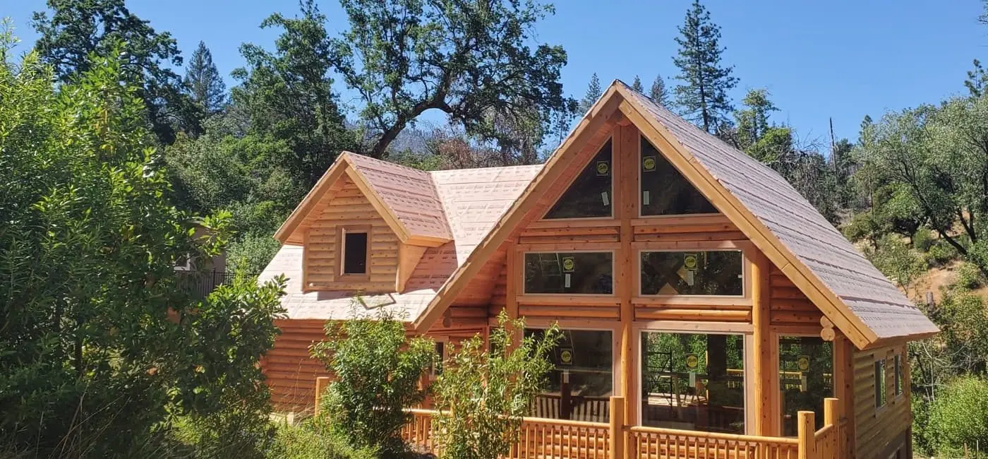 Structure shade log home